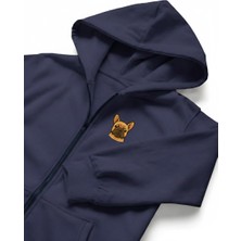 Muhtar Store Erkek French Bulldog Baskılı Oversize Fermuarlı Hoodie