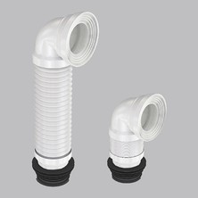 Meriva M47 Dirsekli Körüklü Klozet Gider Borusu-Klozet Pis Su Gideri Akordiyon Borusu Kada