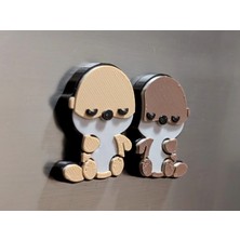 ADA 3D El Ele Tutuşan Uyuyan Su Samurları Romantik Hediye Buzdolabı Magneti