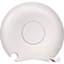 İğne İzi 2 Metre Otomatik Mezura – Yuvarlak Tasarım, Kompakt ve Taşınabilir Şerit Metre (Beyaz)