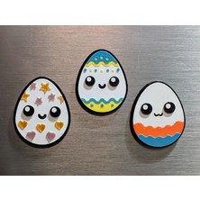 ADA 3D Paskalya Bayramı Temalı Renkli Desenli Yumurta Easter Egg Süsü Buzdolabı Magneti