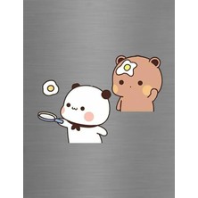 ADA 3D Yumurta Pişiren Kahvaltı Hazırlayan Dudu Bubu Panda Ayıcık Mutfak Süsü Buzdolabı Magneti Sevgili Hediye
