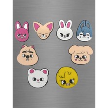 ADA 3D Kpop Stray Kids Skzoo Karakterleri Wolf Chan Leebit Figürlü Süs Buzdolabı Magneti