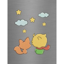 ADA 3D Küçük Prens ve Tilki Gökyüzü Temalı Nostaljik Dekoratif Süs Buzdolabı Magneti