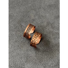 Aida Jewelss El Yapımı 2li Saf Bakır Yüzük , 2 Adet Ayarlanabilir Ölçü Saf Bakır Yüzük