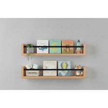 Özgürce 50X9 Çam Mdf Çocuk Odası Organizer Seti, Montessori Eğitici Kitaplık