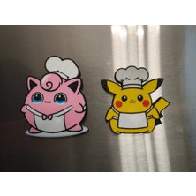 ADA 3D Pokemon Pikachu Jigglypuff Aşçı Kostümlü Anime Karakterleri Dekoratif Buzdolabı Magneti