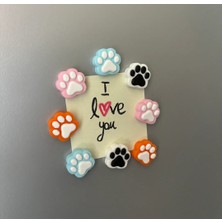 ADA 3D Renkli Kedi Köpek Patisi Figürlü Hayvansever Hediyesi Süs Buzdolabı Magneti