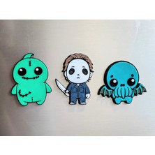 ADA 3D Michael Myers Halloween Cthulhu Oogie Boogie Canavar Figürlü Dekoratif Buzdolabı Magneti