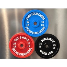 ADA 3D Spor Salonu Fitness Motivasyon Sözlü Ağırlık Plakası Dekoratif Süs Buzdolabı Magneti