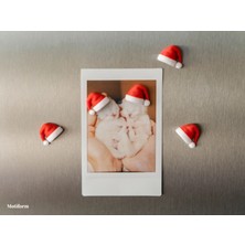 ADA 3D Yılbaşı Noel Baba Şapkası Fotoğraf Tutucu Minik Süs Buzdolabı Magneti