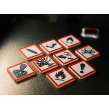 ADA 3D Radyoaktif Biyolojik Tehlike Yanıcı Madde Sembolü Laboratuvar Süsü Buzdolabı Magneti