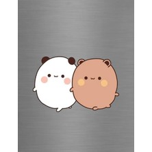 ADA 3D Göbek Toskuşturan Şişko Dudu Bubu Panda Ayıcıklar Sevgili Çift Buzdolabı Magneti