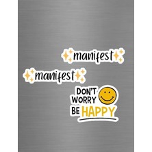 ADA 3D Manifest Don't Worry Be Happy Yazılı Motivasyon Sözlü Süs Buzdolabı Magneti