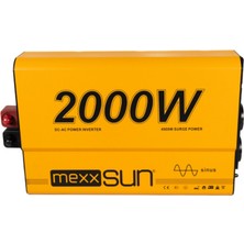 Mexxsun 12V Volt 2000W Tam Sinus Inverter 220V Çevirici Uzun Kablo ile Uyumlu