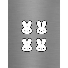 ADA 3D Minimalist Miffy Tavşan Figürlü Beyaz Sade Tasarım Dekoratif Süs Buzdolabı Magneti