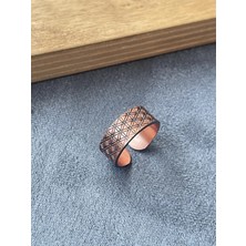 Aida Jewelss El Yapımı Saf Bakır Yüzük Ayarlanabilir Ölçü Saf Bakır Yüzük