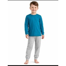 Gülardata Çocuk Pamuklu Pijama Takımı Düz Renk Baskısız Unisex – Kız Erkek Çocuk Uyku ve Ev Giyim Seti