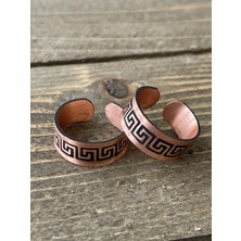 Aida Jewelss El Yapımı 2li Saf Bakır Yüzük , 2 Adet Ayarlanabilir Ölçü Saf Bakır Yüzük