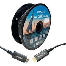 Taplin 4K 60Hz Destekli Fiber Optik 2.0 HDMI Kablo – 60METRE