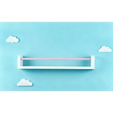 Özgürce Pembe Mdf'lam Montessori Raf ve Kitaplık, Çıta, Şık ve Fonksiyonel Tasarım