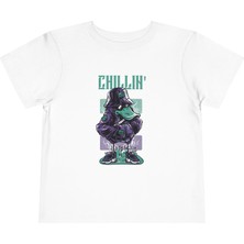 Tişört Kodu Chillin’ Urban Çocuk Tişört – Cool Street Style Baskılı Siyah T-Shirt
