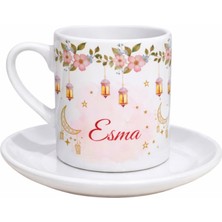 Myworldorganization Kişiye Özel Hilal & Fener Ramazan Temalı Isimli Kahve Fincan Takımı