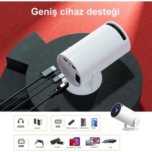 MagazaShop PRO 4K Destekli Taşınabilir Ev Sinema Akıllı Projeksiyon Cihazı