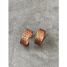 Aida Jewelss El Yapımı 2li Saf Bakır Yüzük , 2 Adet Ayarlanabilir Ölçü Saf Bakır Yüzük