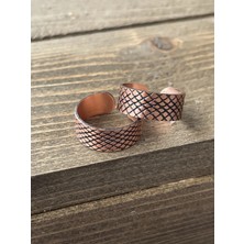 Aida Jewelss El Yapımı 2li Saf Bakır Yüzük , 2 Adet Ayarlanabilir Ölçü Saf Bakır Yüzük