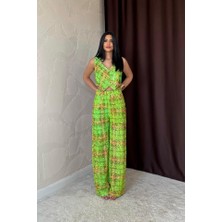 Aesco Yeşil Pullu Yelek ve Pantolon Takım