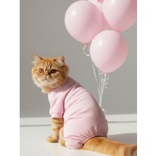Kemique Soft Pink - Pastel Pembe Pamuklu Kedi Tulum Pijama