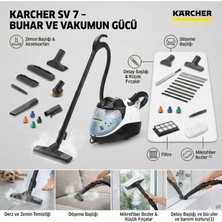 Karcher Buharlı Süpürge 3 Ü 1 Arada Islak Kuru Vakumlu Temizlik Makinesi Mop Dezenfektan 4 Bar Basınçlı Buharlı Vileda Halı Yıkama Fonksiyonlu  Sv 7