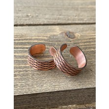 Aida Jewelss El Yapımı 2li Saf Bakır Yüzük , 2 Adet Ayarlanabilir Ölçü Saf Bakır Yüzük