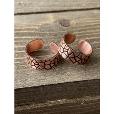 Aida Jewelss El Yapımı 2li Saf Bakır Yüzük , 2 Adet Ayarlanabilir Ölçü Saf Bakır Yüzük