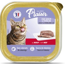 Mestore Plaisir Biftek (Sığır) Etli Pate Kısırlaştırılmış ve Yetişkin Kedi Yaş Maması 100 gr - E-003