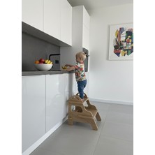 Özgürce Çok Amaçlı Ahşap Basamak Tabure ve Öğrenme Kulesi, 3+ Yaş