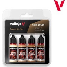 Vallejo 72380 4X18 Ml. Tanned Skin, Game Color Serisi Model Boyası Seti