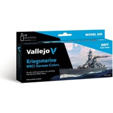Vallejo 71615 8X18 Ml. Kriegsmarine Wwıı German Colors, Model Air Serisi Model Boyası Seti