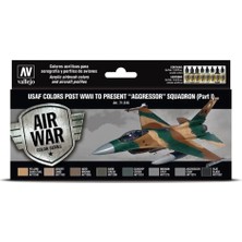 Vallejo 71616 8X18 Ml. Usaf Colors Post Wwıı To Present Aggressor Squadron Part I, Model Air Serisi Model Boyası Seti