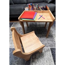 Özgürce Çocuklar Için Renkli Montessori Oyun ve Çalışma Masası Takımı