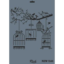 Mestore Rich New Seri N-240 Stencil 35X25 cm - 9996670592024