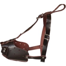Mestore Orta ve Iri Irk Deri Ayarlanabilir Köpek Ağızlığı Kahverengi Xlarge 33 cm - KP-KNY-8906
