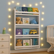 Özgürce Çocuk Odası Için 4 Raflı Montessori Tarz Kitaplık, Şık ve Fonksiyonel