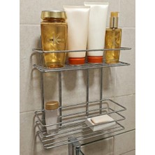 abnturk Iki Katlı Banyo Rafı Paslanmaya Karşı Dirençli Dayanıklı Metal (28 x 30)