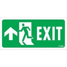 Mestore Exit Yukarı Sol Ok Işaretli Uyarı Levhası 17,5X25 KOD:956 - 9996670625333