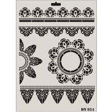 Mestore Rich Dantel Seri DN-924 Stencil 35X25 cm - 9996670060561