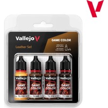 Vallejo 72385 4X18 Ml. Leather, Game Color Serisi Model Boyası Seti