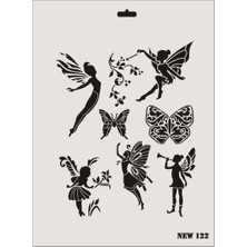 Mestore Rich New Seri N-122 Stencil 35X25 cm - 9996670583589