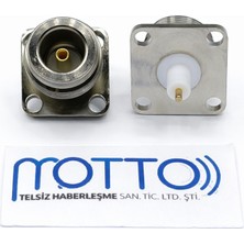 Motto N Tip Dişi Panel Tip Flanşlı Konnektör (4 Delik)